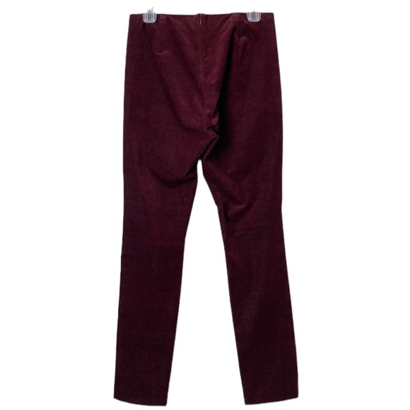 THEORY Navalene Velvet Slim Straight Leg Pull on Pants in Deep Currant Size 0 - Picture 2 of 6